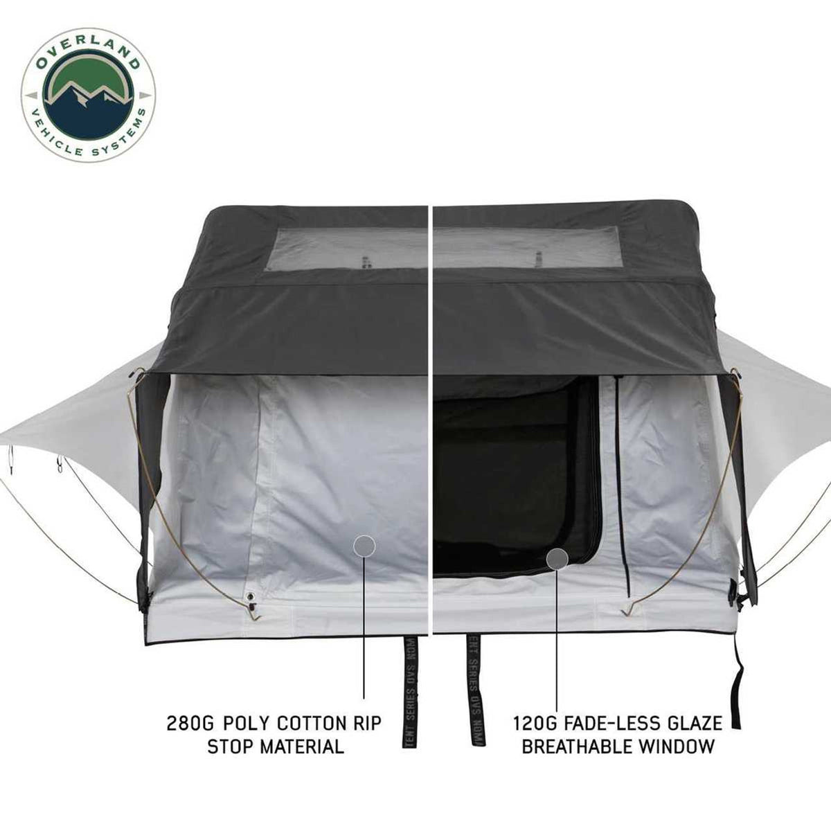 OVS HD Nomadic 3-Person Arctic White Extended Soft Shell Roof Top Tent