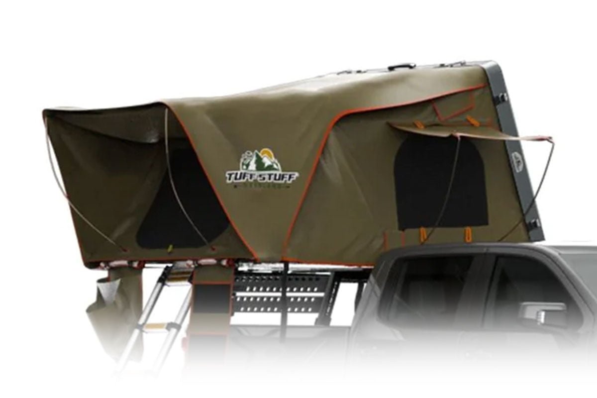 Tuff Stuff Alpha hardshell rooftop tent in gray